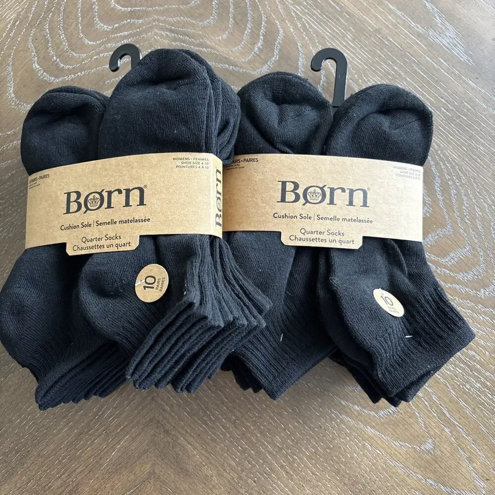 NWT Born Women's Quarter Socks Pack of 10 Shoe Size 4-10‎ Lot of 2 Gorpcore